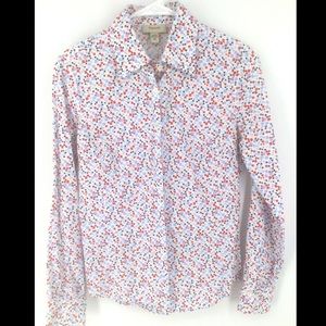 Faconnable XS Red White & Blue Long Sleeve Blouse